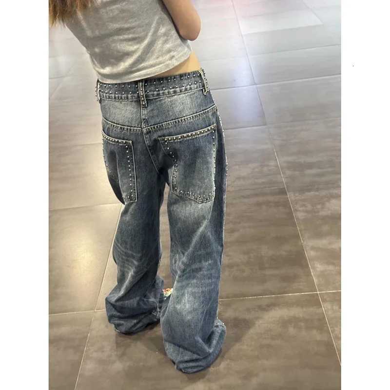 Vintage Blue Y2k Boyfriend Ripped Jeans Women Harajuku Baggy Denim Trouser Japanese 2000s Style Oversize Jean Long Pants Clothes Z250910