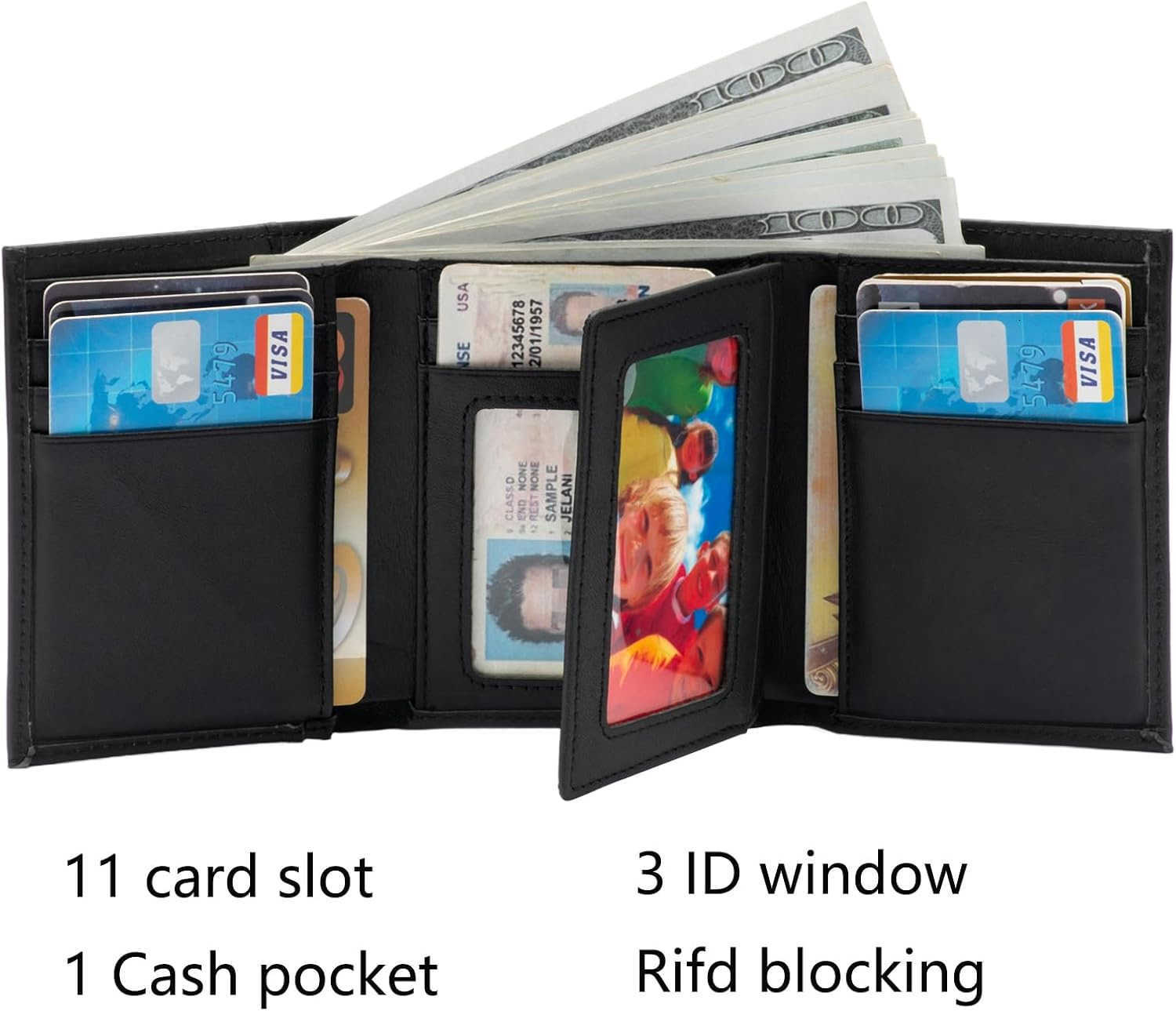 Mens Leather WalletMens Trifold Wallet Rfid Blocking Genuine Leather Wallet For Men brownZ250910
