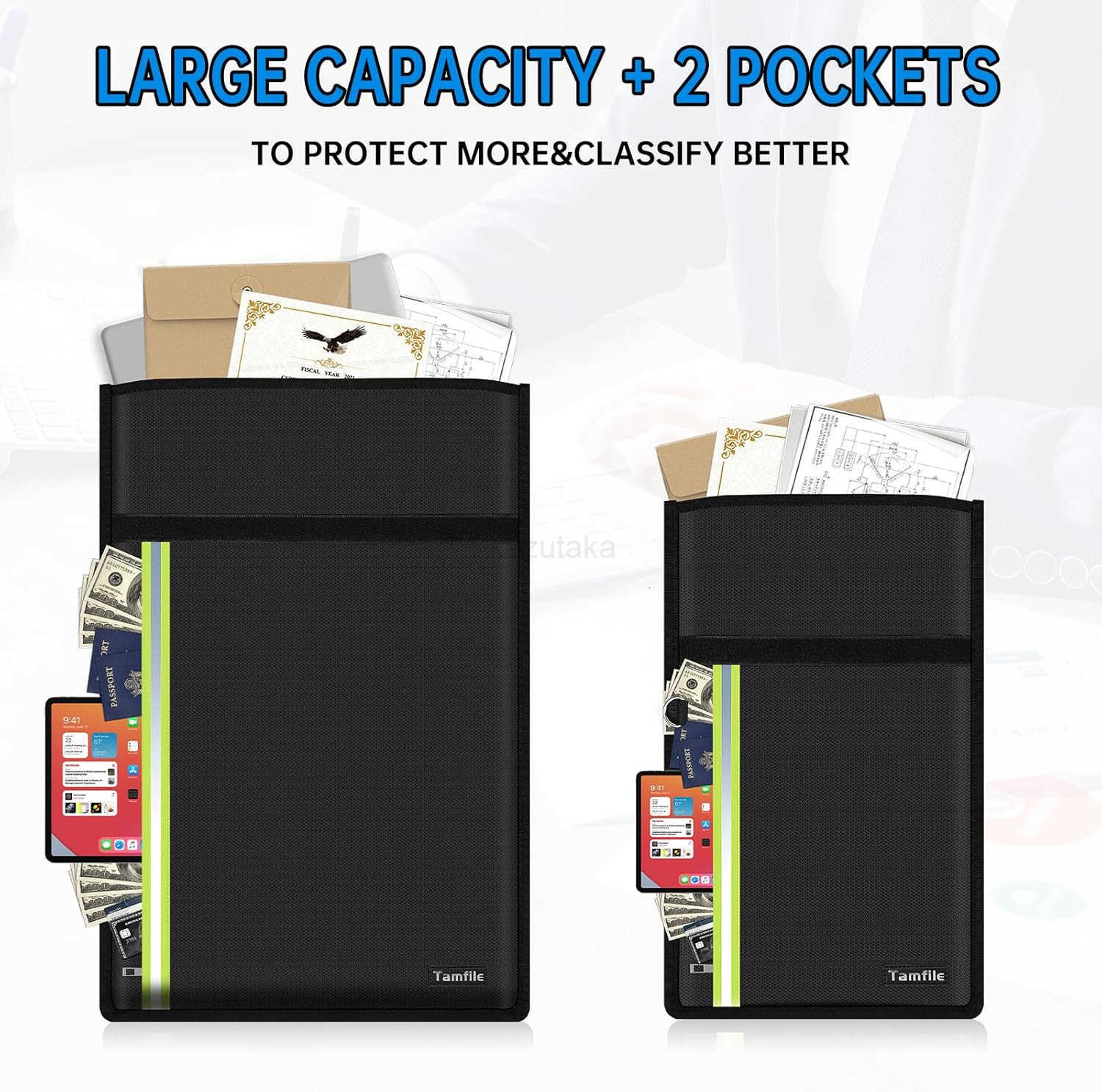 3Pack Fireproof Faraday Bag for Laptops Tablets Radio Cell Phone Car Keys RFID Signal Blocking Bag Shielding Cage Wallet Case AntiTheft Pouch AntiHack