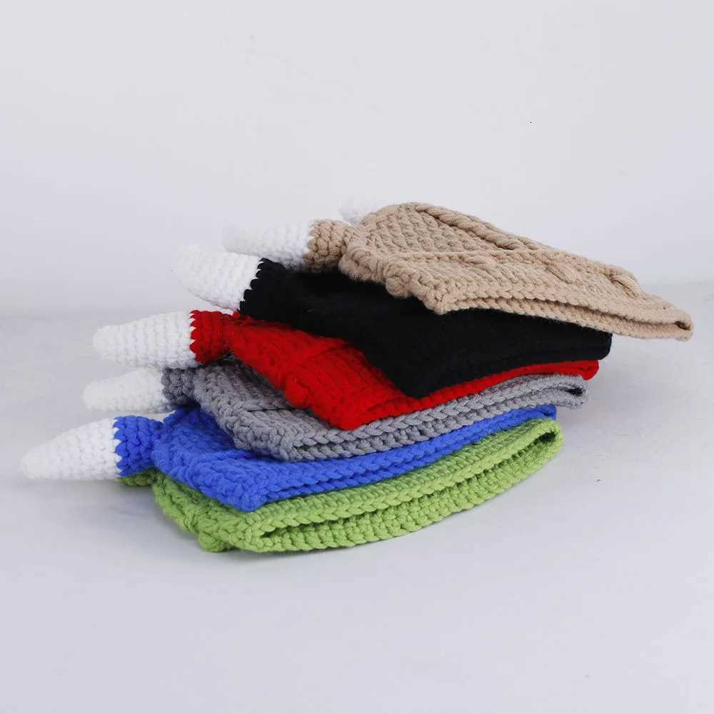 2023 New Monster Shrek Hat cute Winter Knitted Hats Green Party Funny Beanie Skullies C for Women Men Pure HandmadeXJ250910