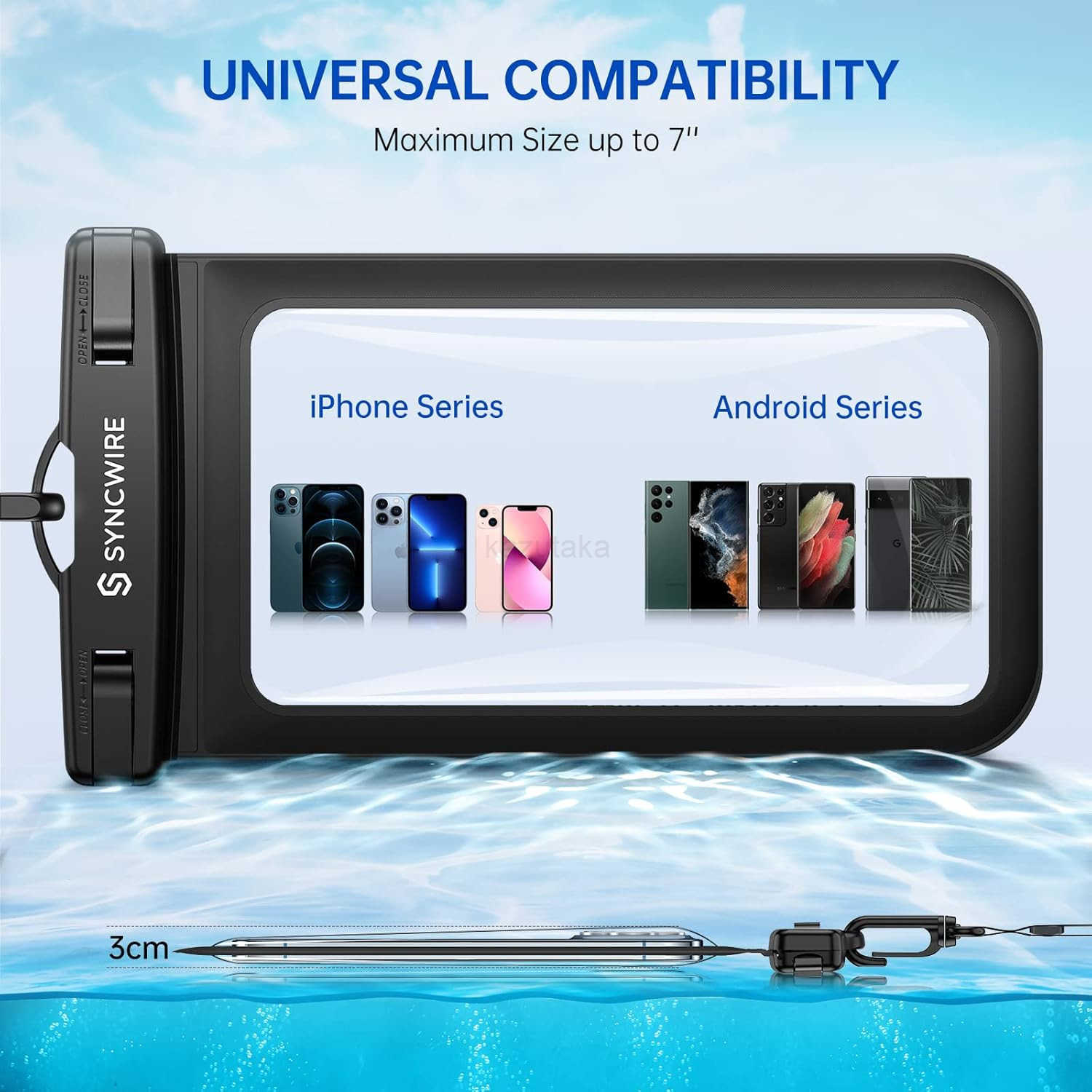 Waterproof Phone Pouch 2Pack Universal IPX8 Waterproof Phone Case Dry Bag with Lanyard Compatible with iPhone 15 14 13 12 11 Pro XS MAX XR X S23 S22 S