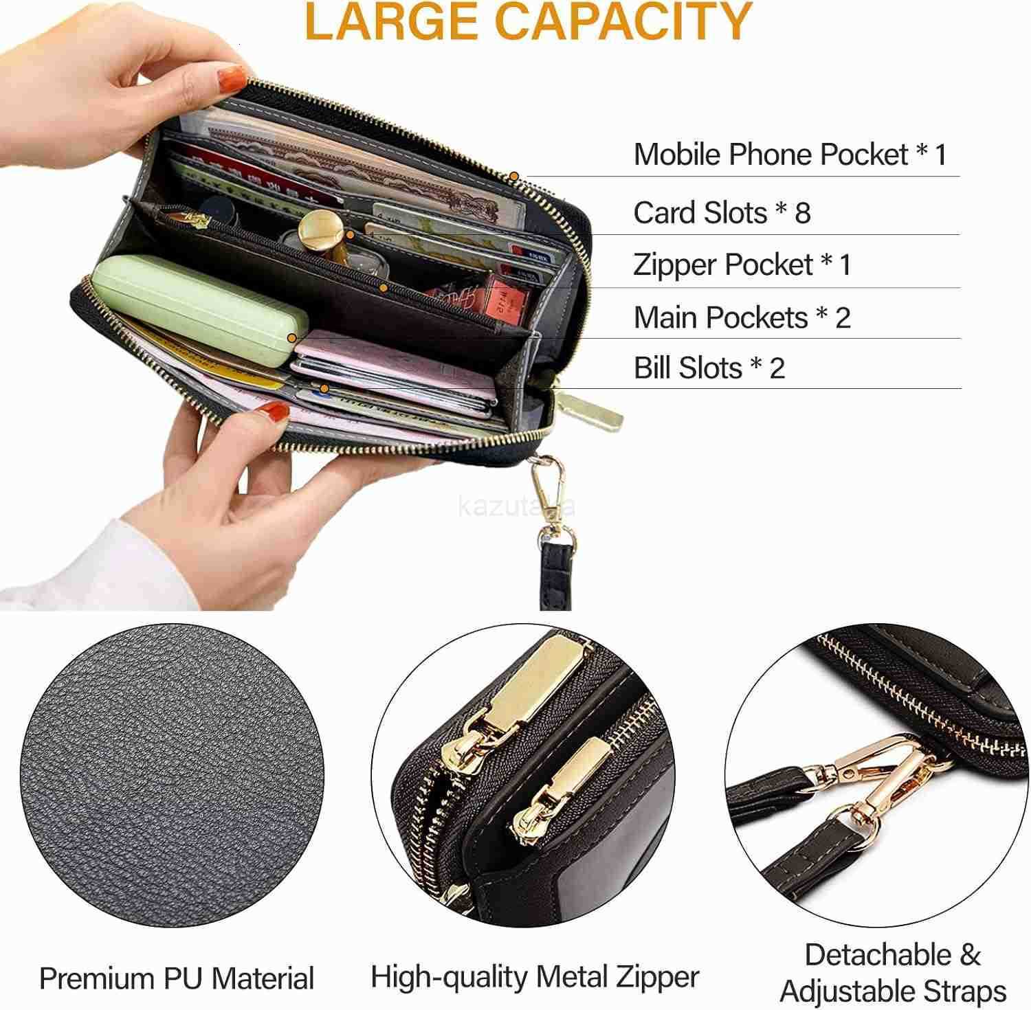 Women Touch Screen Purse Small Crossbody Phone Bag RFID Protection Wristlet Cell Phone Wallet Z250910
