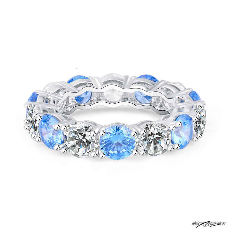 Designer Wedding Rings Zhuang Shengsheng Jewelry S Solid Sier Imitation Gemstone 5Mm Geometric Trendy Retro Band Ring For Women ddmywonder ddmywonder