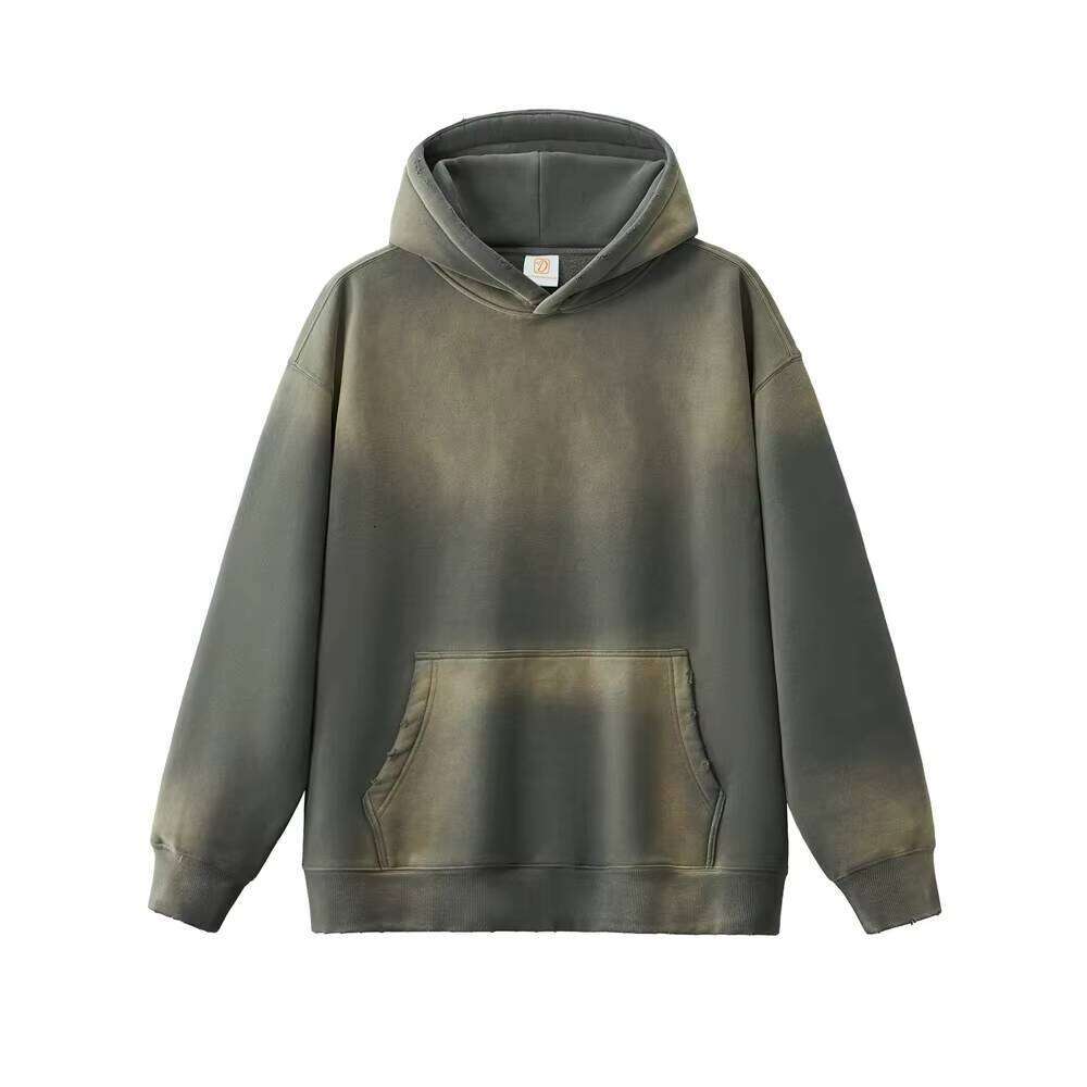 Tie-Dye Wool Pullover Washed High-Quality 380g Oversized Men's Hoodie