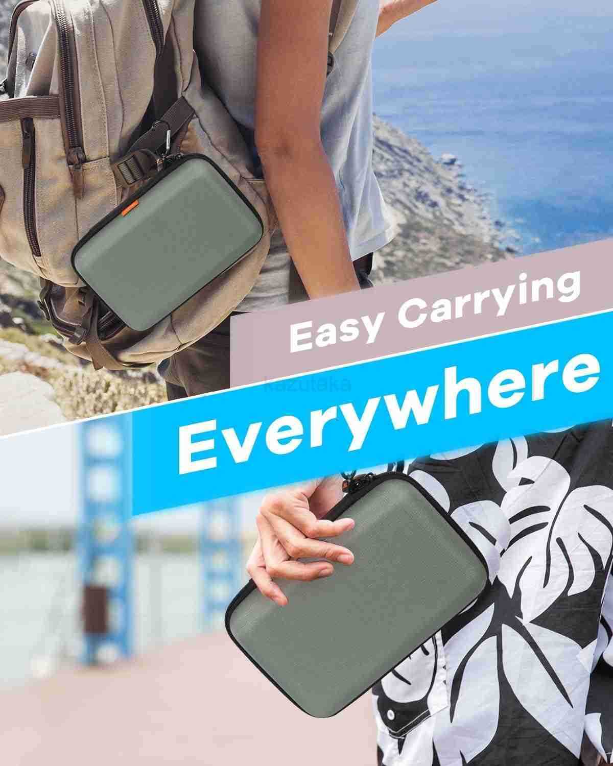 Hard Shell Carrying Case for External Hard Drive Hard Disk Power Bank Charger Cable Cell Phone Electronic Accessories Larger Capacity Storage Pouch Sh