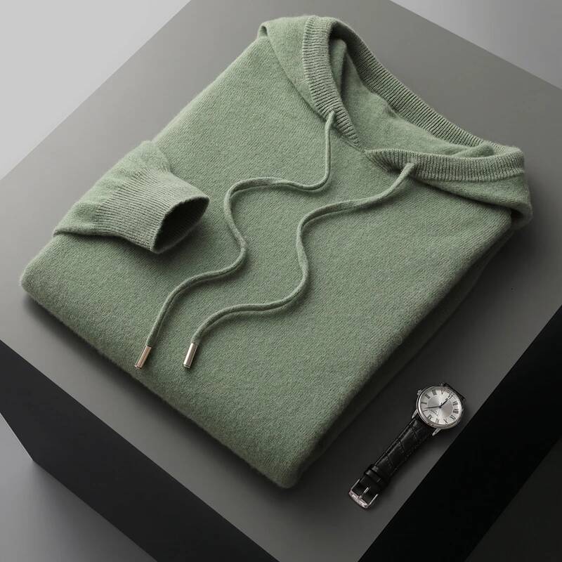Men's female cashmere One-piece ready-to-wear Hoodie 100% Merino Wool Knitted Sweatshirt Autumn Winter Casual Large Top Long dongdumaoyi