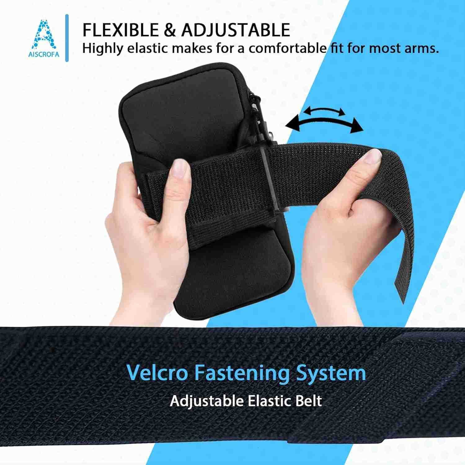Sports ARMband Running Gym Universal Smartphone ARM Bag with Earphone Hole Multifunctional Pockets foriPhone 15 14 13 12 11 Pro Max Xs Xr X 8 Plus SE 