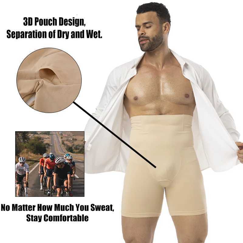 Men Compression Shorts Tummy Control Soft Brief Abdomen Belly Flat High Waist Body Shaper Breathable 3D Pouch Shapewear Pant W250910