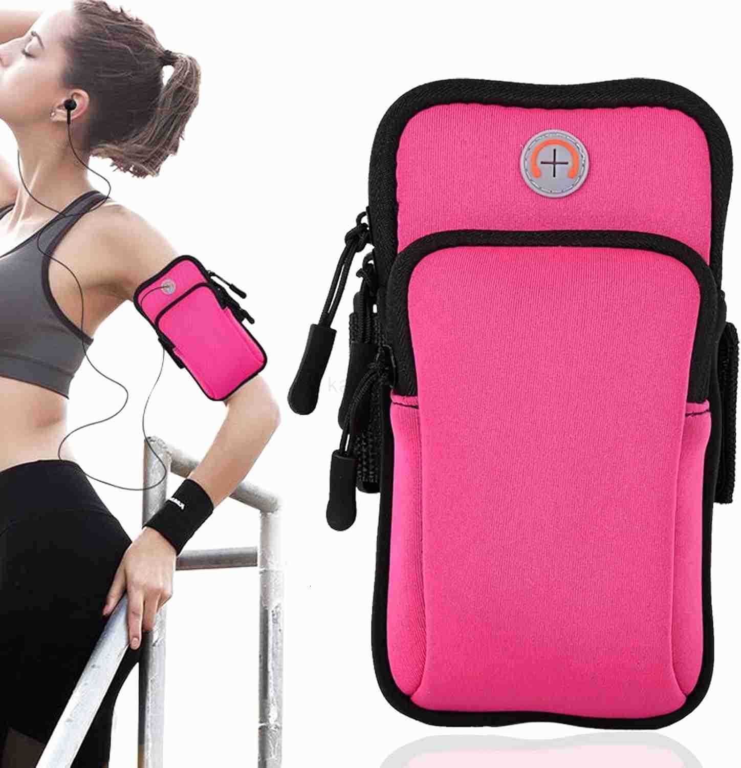 Sports ARMband Running Gym Universal Smartphone ARM Bag with Earphone Hole Multifunctional Pockets foriPhone 15 14 13 12 11 Pro Max Xs Xr X 8 Plus SE 