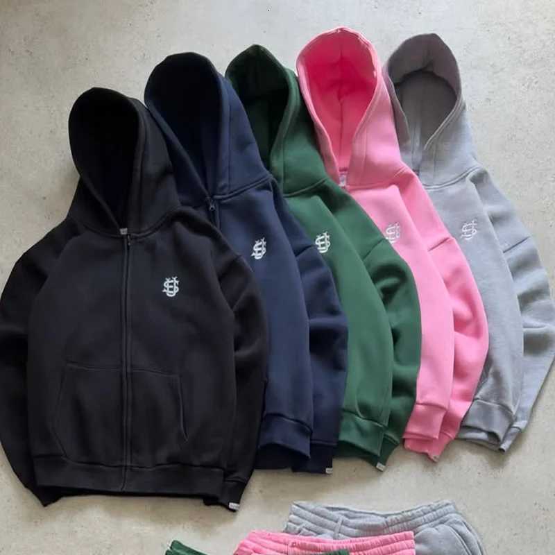 Y2K zip up Hoodie strtwear embroidery Casual Oversized Hoodie Harajuku Men women Sweatshirt Couple Fashion Sweatshirt Hoodie X250910