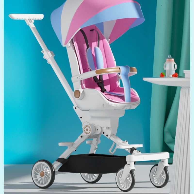 Lightweight High Landscape Foldable Stroller Twoway Childrens Stroller Four Wheel Trolley Cart Portable Travel Baby Stroller W250910