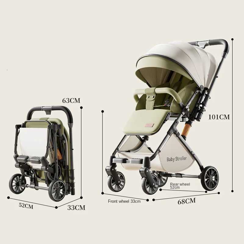 Lightweight Stroller High Landscape Twoway Baby Pram 03 years Old Travel Stroller can sit and lie down Fourwheels Baby Buggy W250910