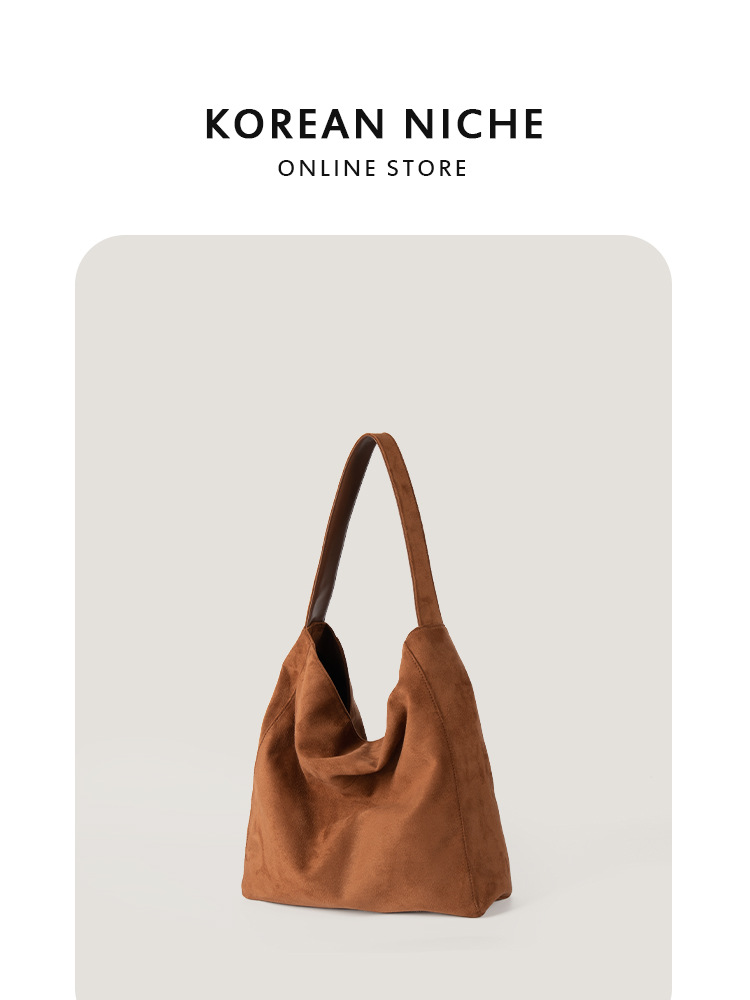 2025 New Korean Autumn and Winter Fashion Suede Soft Texture Tote Bag Casual Large-Capacity Single-Shoulder Handbag