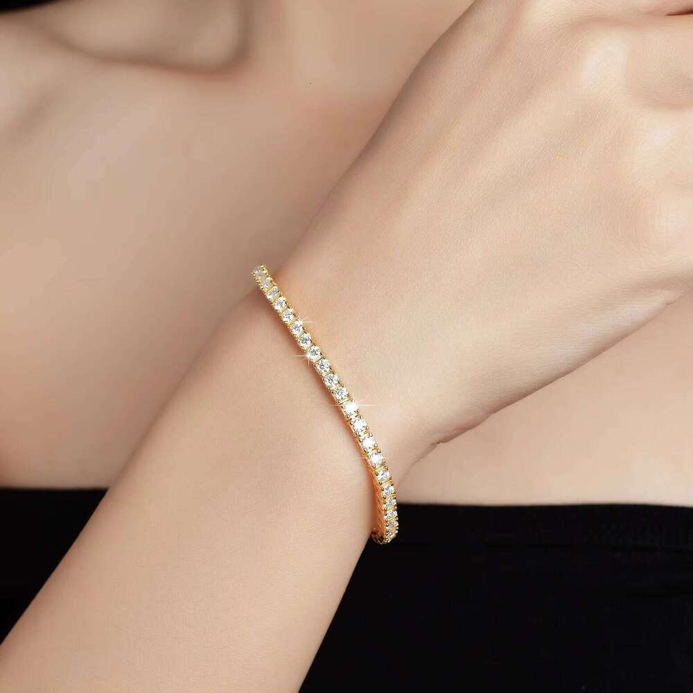 Newest Full S Women Bracelet for Wedding Engagement Rose Gold Plating VVS Dia Moissanite Jewelry