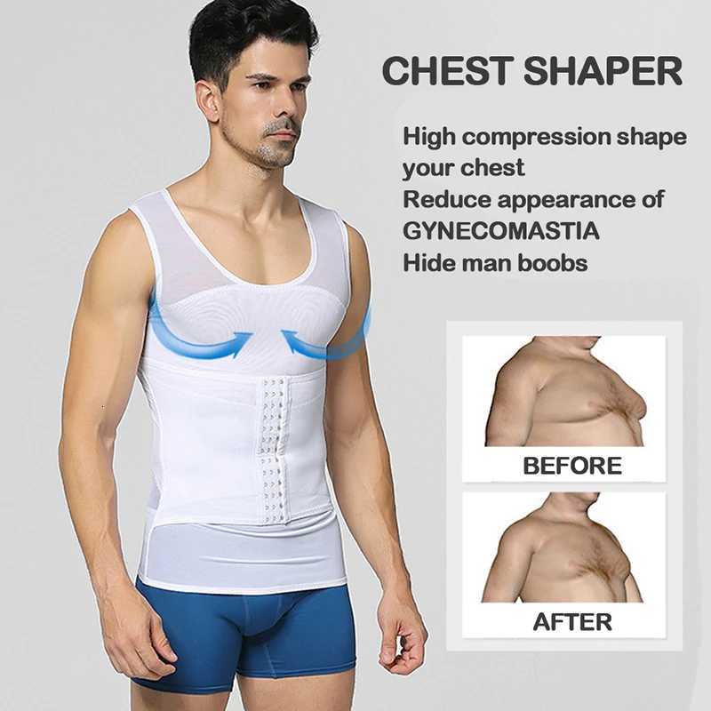Mens Slimming Shaper Posture Vest Abdomen Reducing Gynecomastia Compression Body Modeling Shapewear Chest Tummy Shirt Corset W250910