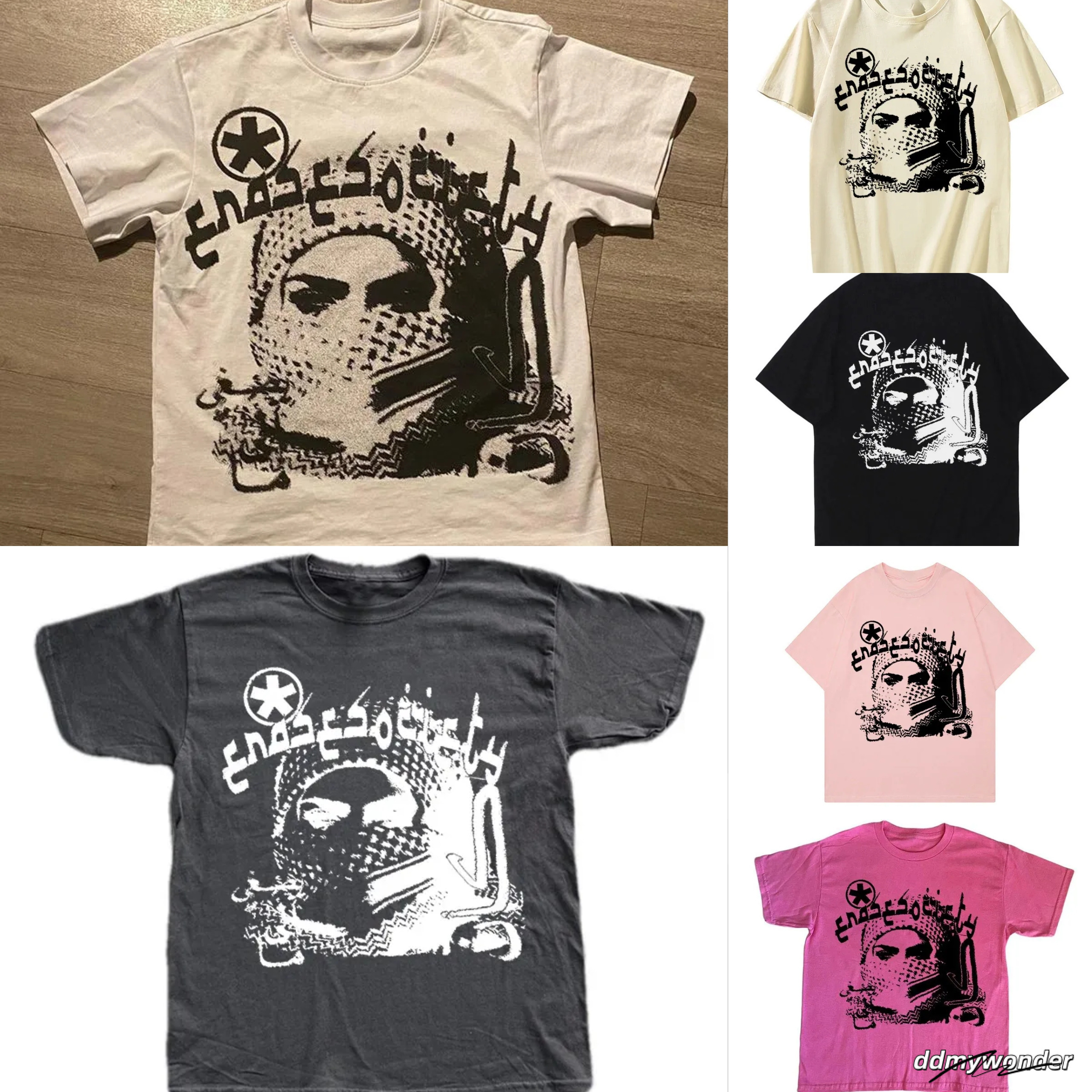 Men's T Shirts T-Shirt Grunge Goth Haruku Graphic Print O-Neck Tee Hip Hop Streetwear Loose Short Sleeve Punk Vintage Top ddmywonder ddmywonder