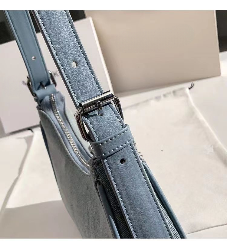 2025 autumn new denim tassel heart-shaped armpit bag French light luxury versatile niche bag design women's shoulder bag designer bag