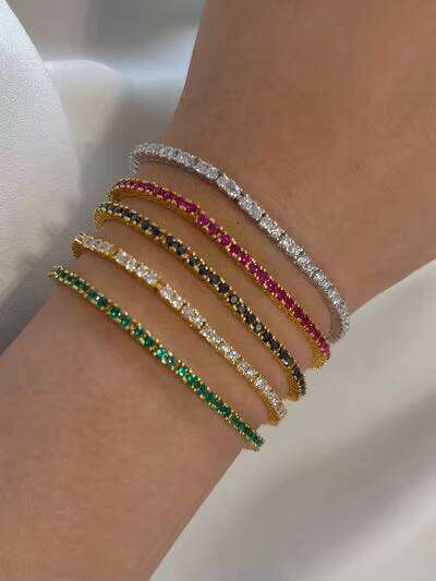 Gold Plated Moissanite 2mm3mm4mm5mm Sterling Sier Women Fashion Tennis Bracelet Wholesale