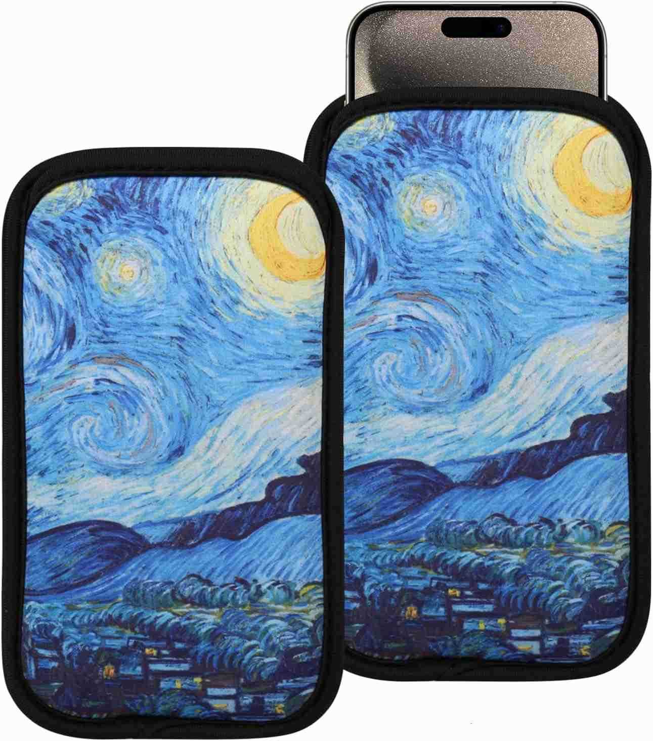 2 PCs Neoprene Cell Phone Sleeve Phone Pouch Compatible for 16 Pro Max 16 Plus Galaxy S25 Ultra S25 S24 FE A16 A35 A55 Pixel 9 Pro XL OnePlus 13 13R L