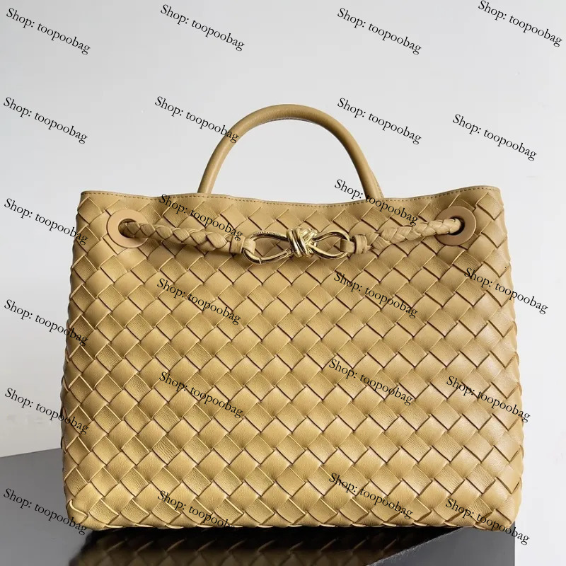 10A Mirror Quality Designer Bv Bags Handbag Women's Leather Versatile Woven Handle Andiamo Bag Handbag Luxury Sheepskin White Crossbody Bag Parachute Bag