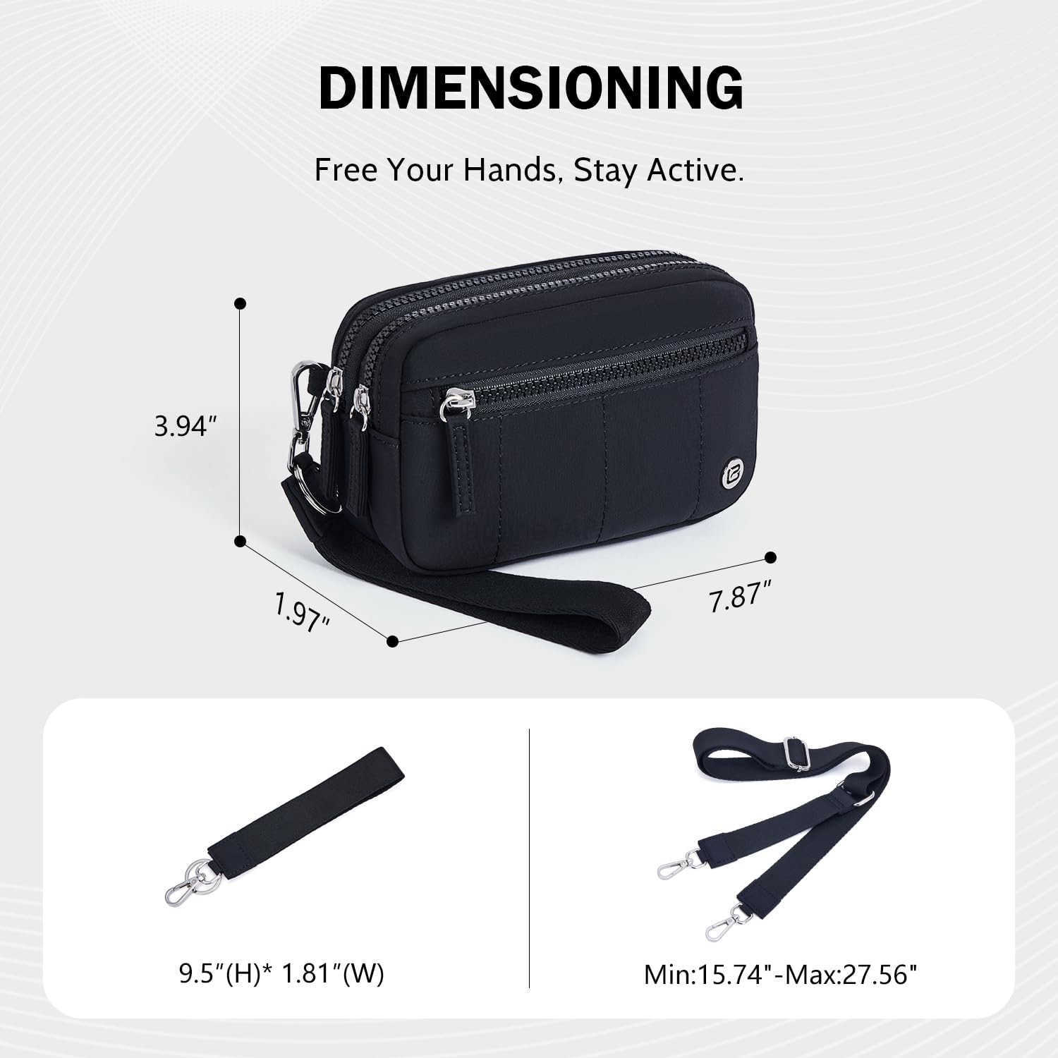 Small Nylon Crossbody Bags for WomenRFID Wristlet Purse Built in Wallet 4 Zipper Crossbody Wallet Phone OrganizerZ250910