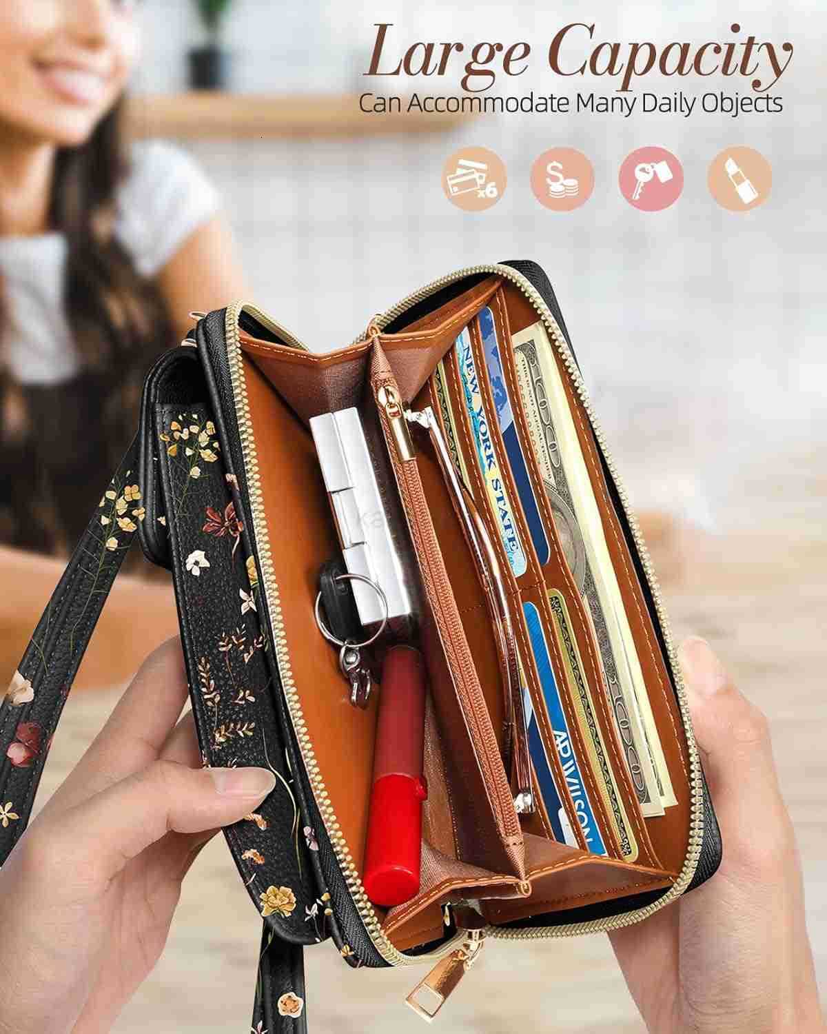 Cute Crossbody Purse Cell Phone Bags for Women Leather Cellphone Wallet Purse with Handle Rope and Adjustable Shoulder Rope Z250910