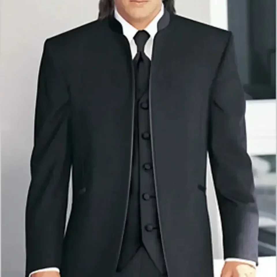 Luxury Mens Suit 3 Piece BlazerPantsVestMens Wedding Suit Fashion Mens Slim Solid Color Business Office Suit W250910