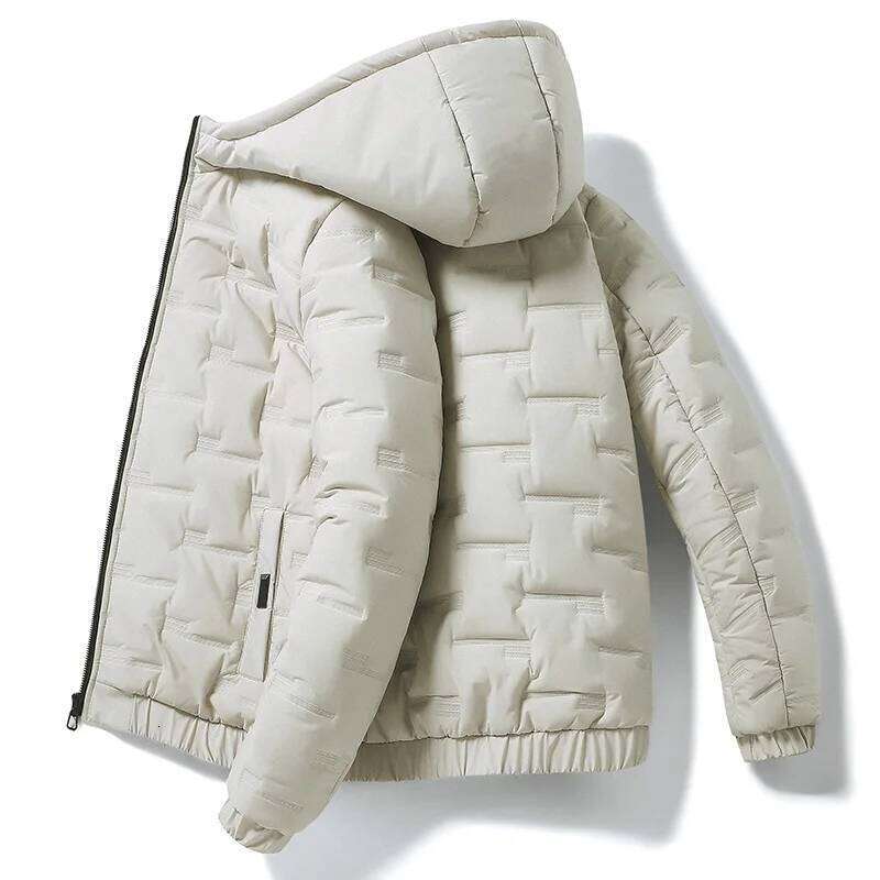 Autumn and winter men's hooded warm casual simple Korean version slim fit thick cotton jacket youth versati