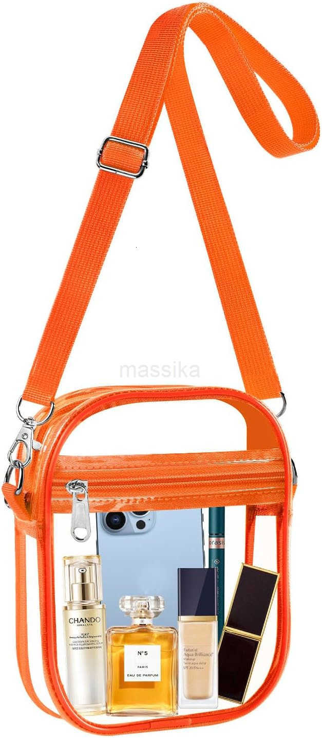 Clear Crossbody Purse Bag Clear Bag Stadium Approved with Front Pocket for Concerts Sports Festivals M250910