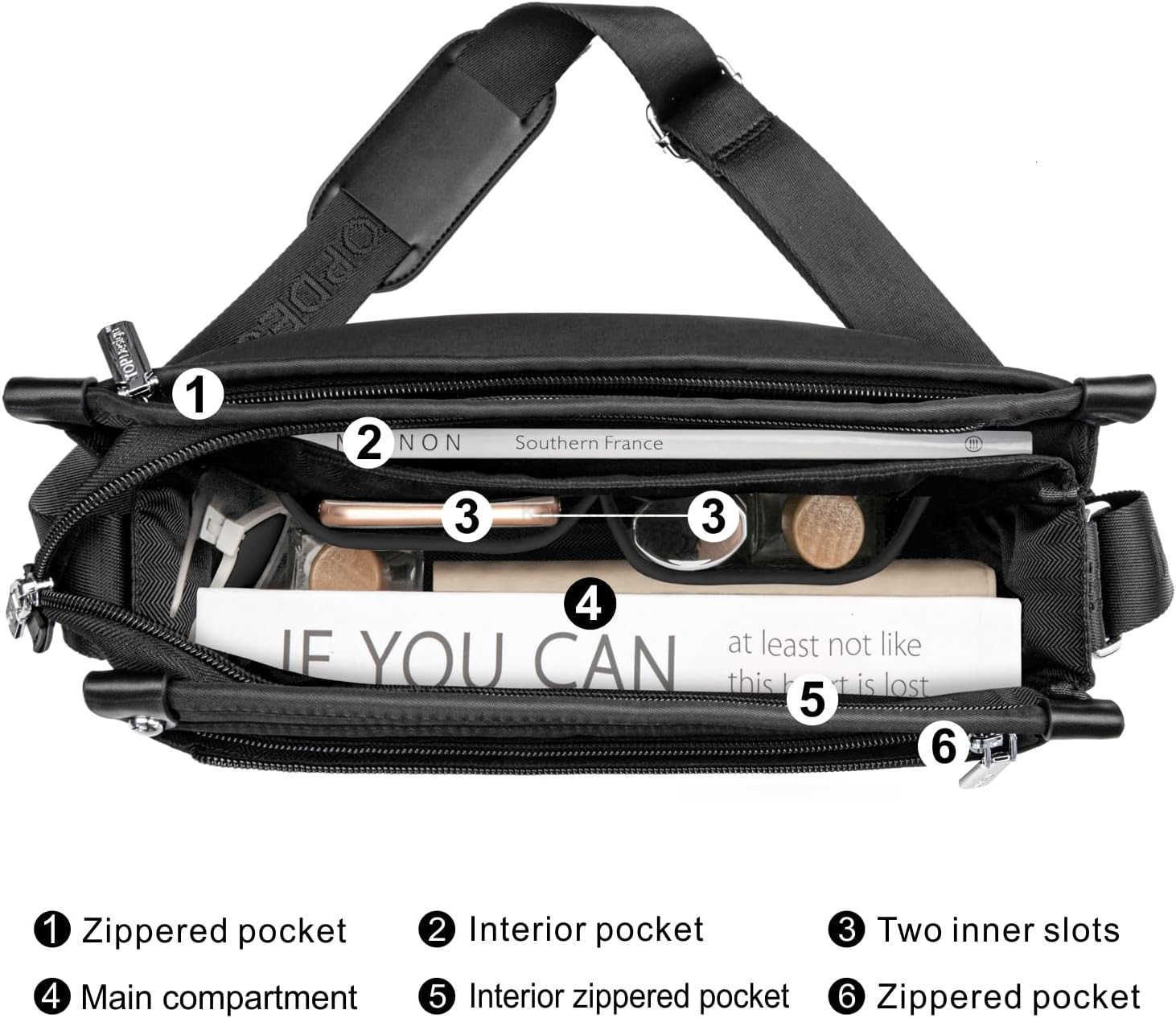 Lightweight Women Crossbody Bag Shoulder Purse with Multiple Pockets Triple Zip Handbag with Shoulder Strap Z250910