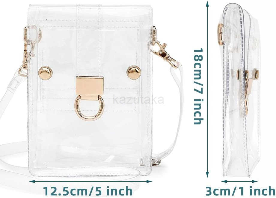 Clear Crossbody Purse Bag Womens Transparent PVC Shoulder Purse with Cell Phone Holder Stadium Approved Waterproof Modern Style Z250910