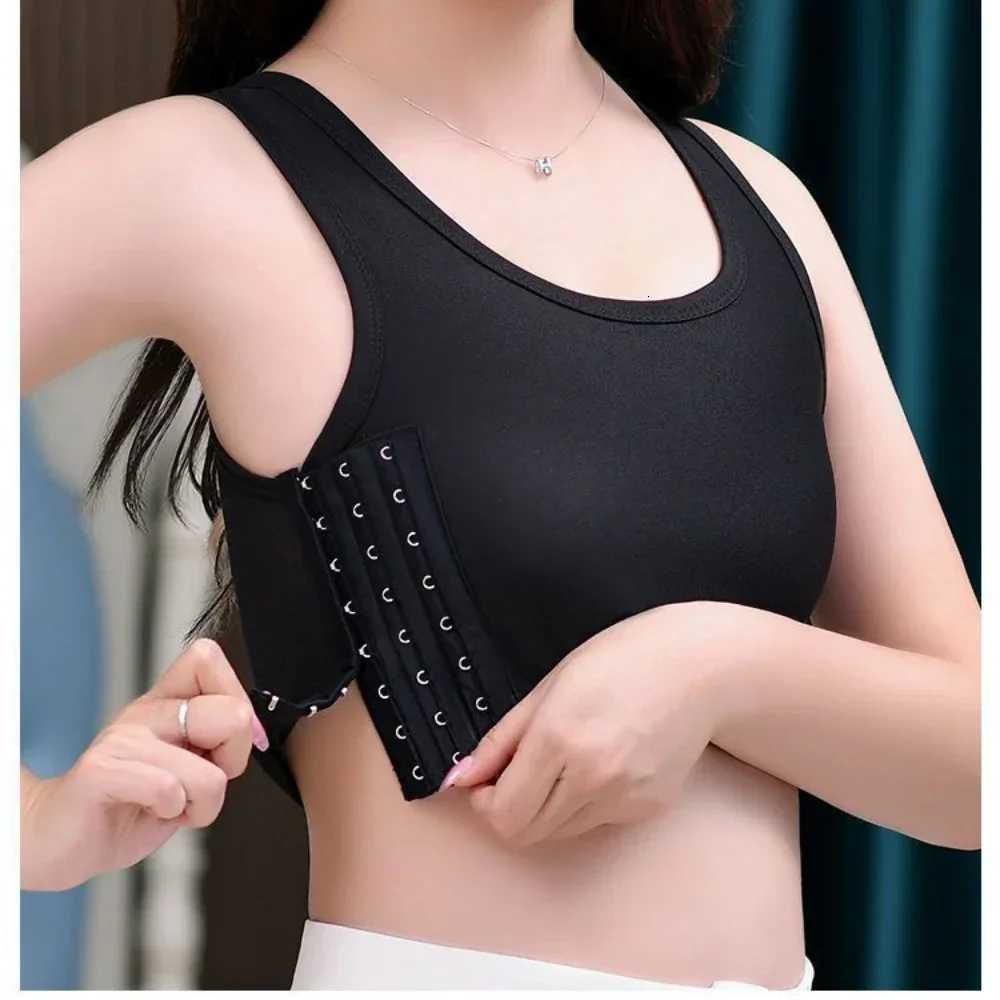 Women Breathable Chest Breast Binder Side Buckle Short Vest Tops Chest Binder Underwear Tank Tops Wireless Chest Wrap Bandages W250910