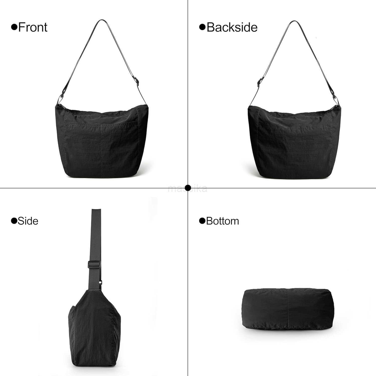 Lightweight Nylon Crossbody Purse Unisex Casual Waterproof Shoulder Sling Bag With Adjustable Wide Strap M250910