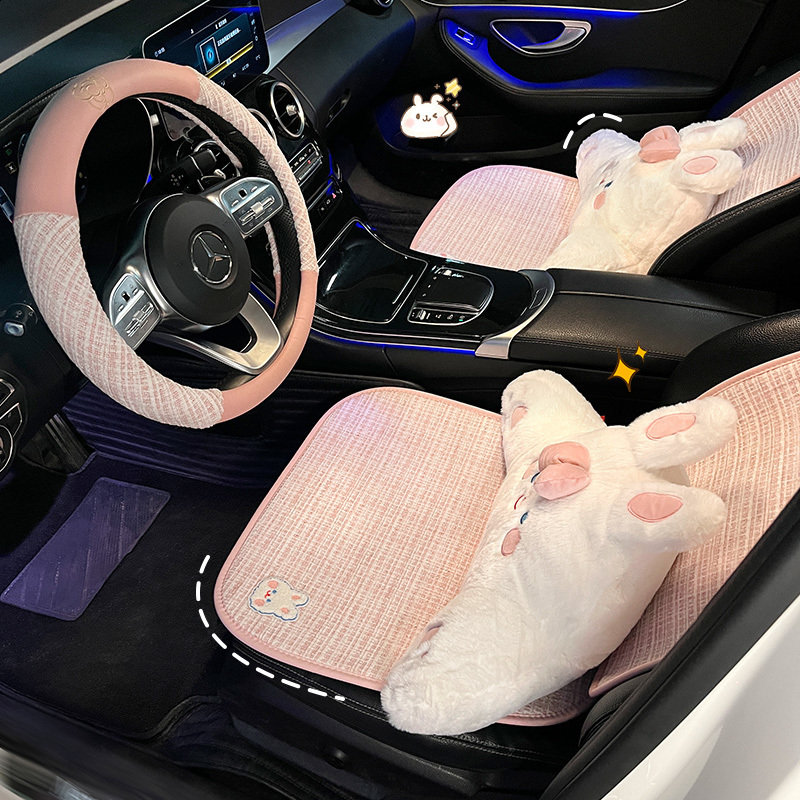 Linen Car Seat Cushion All Seasons Universal Ladies Breathable 2025 Cute Seat Cushion Cover Single Piece Summer Cooling Cushion 250910