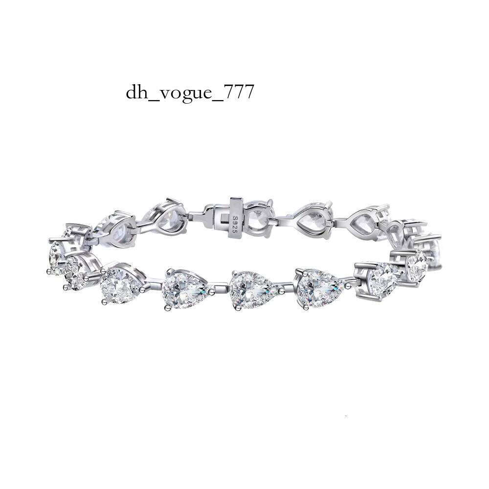 Custom Fine Jewelry Inlay Moissanite Four Leaf Clover Sterling Sier Charm Bangles Bracelets for Women