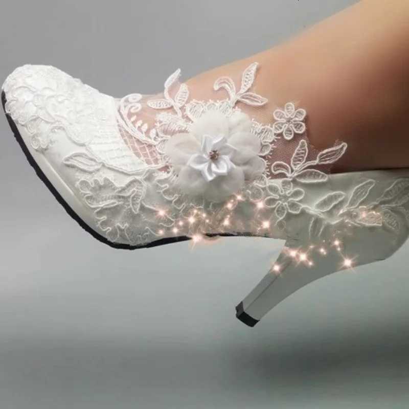 Spring new roundtoe waterproof platform lace rhinestone lowheel wedding shoes thin highheeled dress largesize womens shoes W250910