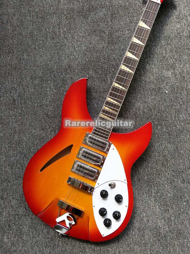 330 6 Strings Sunset color Semi Hollow Body Electric Guitar Gloss Varnish Fingerboard