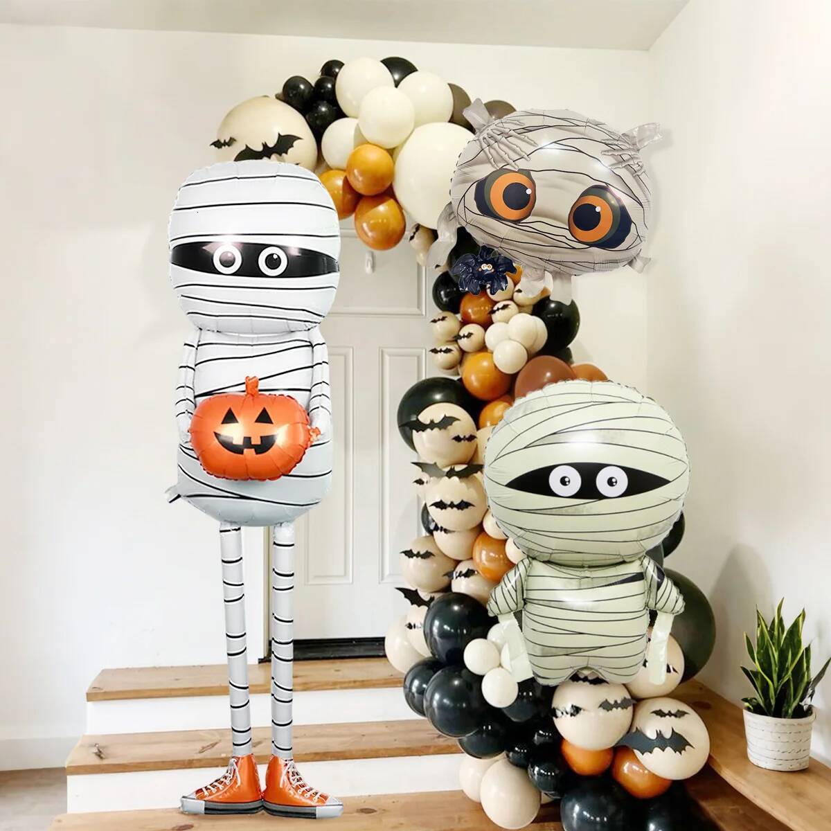 1/3 pcs mummy balloons, cute scary pumpkin, spider pattern, suitable for Halloween party, mummy, horror theme