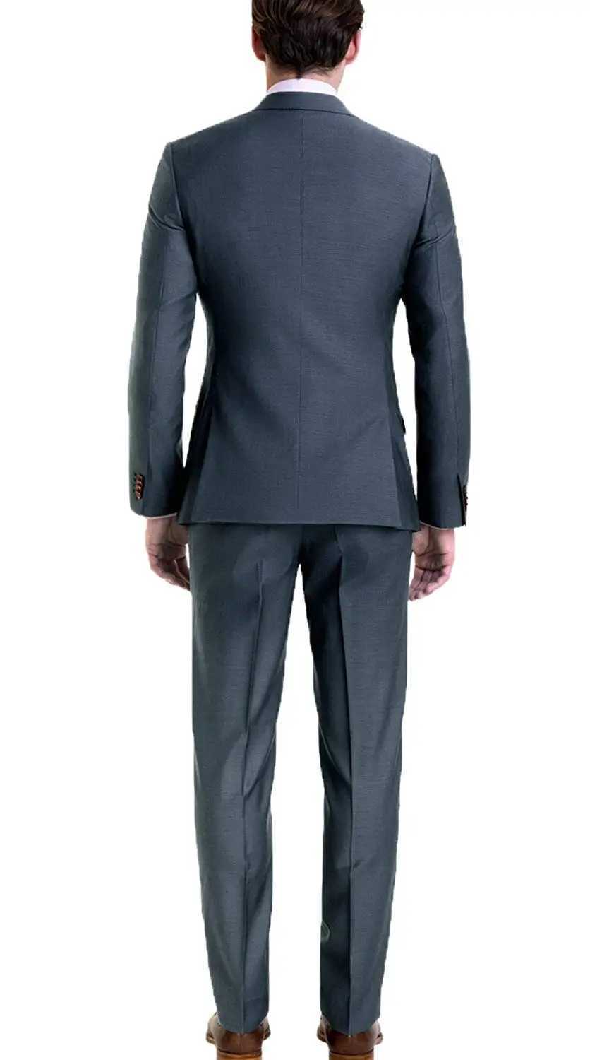 Slim Fit Mens 2 Pieces Suit Two Buttons Wedding Party Prom Suits Notch Lapel Jacket Trousers for WeddingBusiness W250910