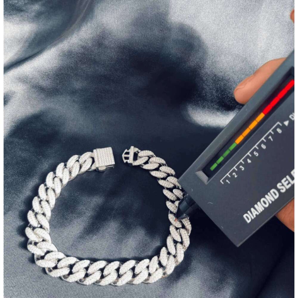 Miami link men women moissanite cuban bracelet available in sterling sier pass dia test