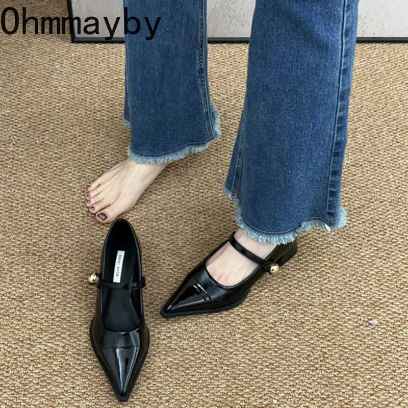 Designer Thick Heel Women Mary Jane Shoes Fashion Pointed Toe Shoes 2025 Spring Party Wedding Prom Female Pumps W250910
