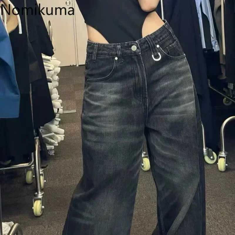 Pantalon Femme Autumn Winter Wide Leg Pants High Waisted Loose Jeans Woman Vintage Street Fashion Harajuku Y2K Pant Trousers Z250910