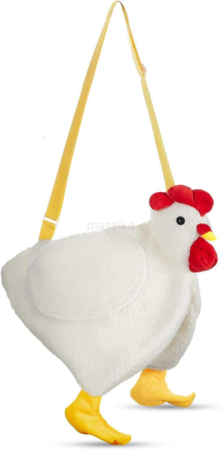 Chicken Hen Purse Bag Fluffy Shoulder Handbag Cute Funny Animal Gift for Christmas for Women M250910
