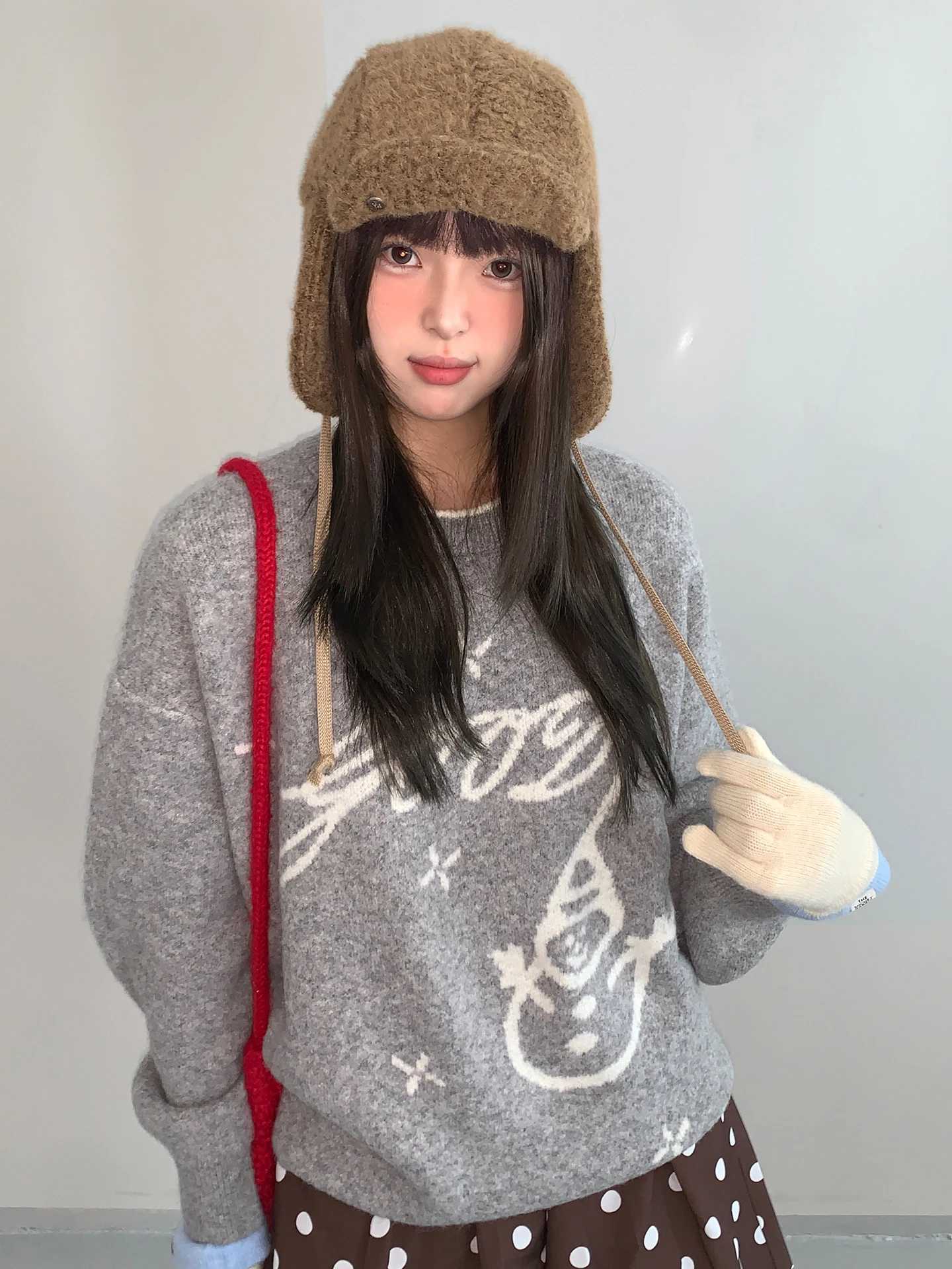 Thicke EarProtecting i Feng Hat Casual FlatBrimmed Hat With Antelope Velvet Patchwork Cute Winter G250910