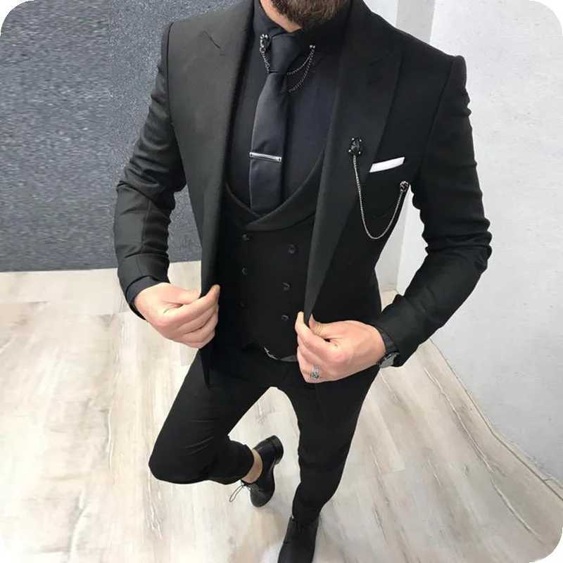 Elegant Mens suit Threepiece Fashion Ball Party Mens suit Top vest pants W250910