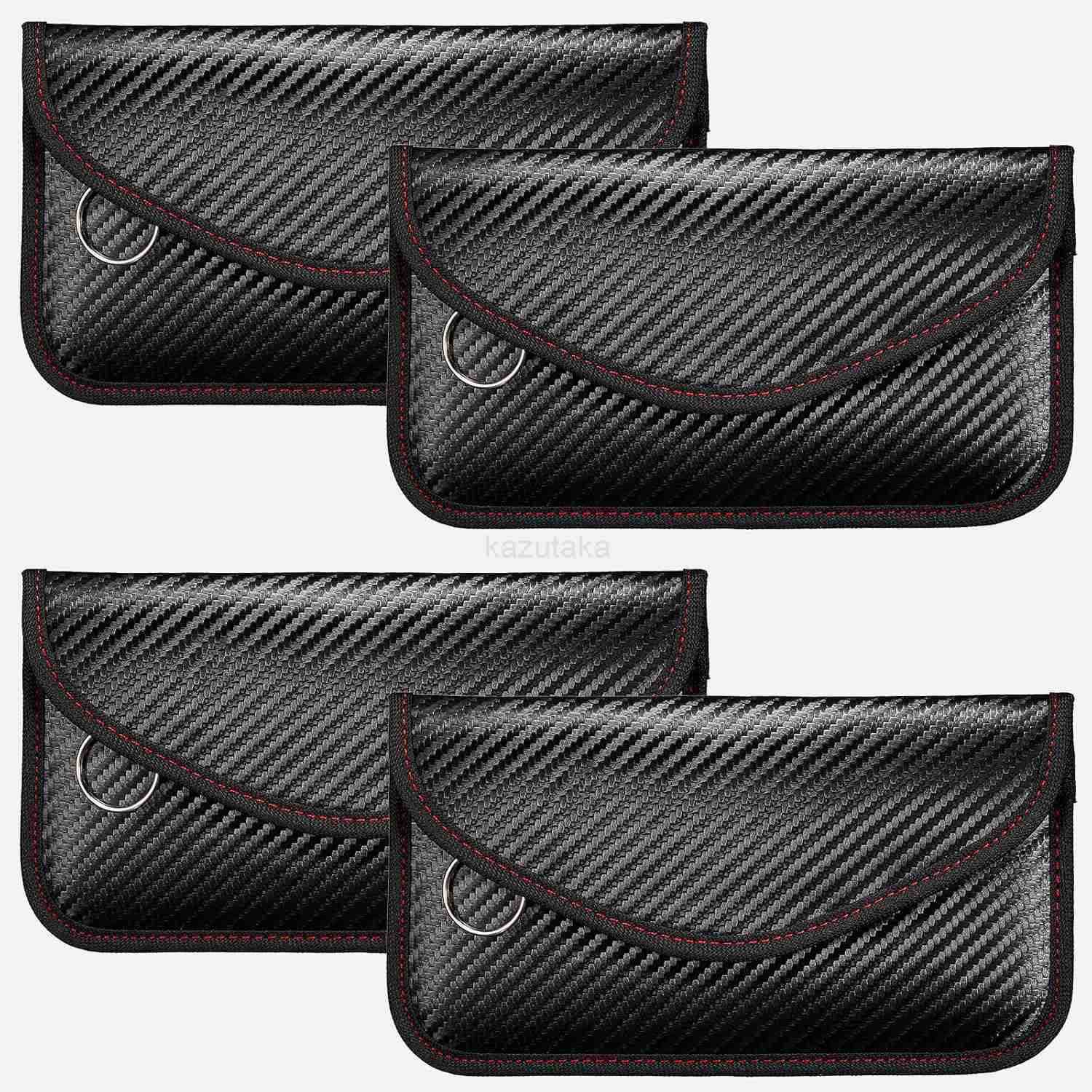 4 Pieces Faraday Bags Phone for Key Fob Protector Car RFID Signal Blocking GPS Antitracking Faraday Pouch Shielding Wallets for Cell Phone Privacy Car