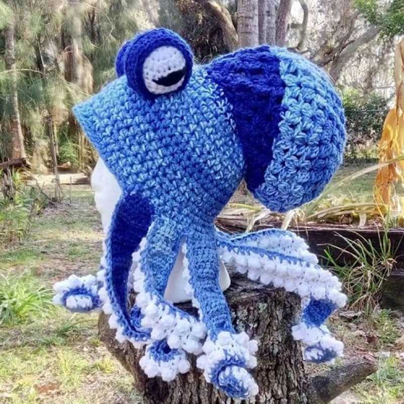 Octopus Adult Tentacle Hat Handwoven Knitted Octopus Hat Christmas Halloween Costume CosplayXJ250910