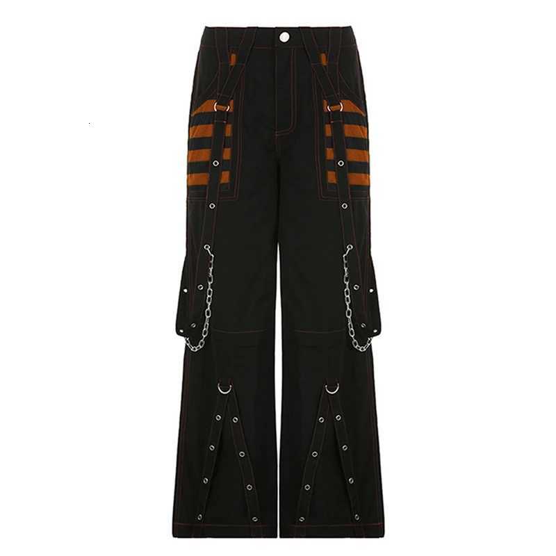 Punk Style Y2k Wid Leg Denim Pants E Gothic Loose Trousers Cyber Grunge Cargo Pants Harajuku High Waist Baggy Jeans Women Z250910