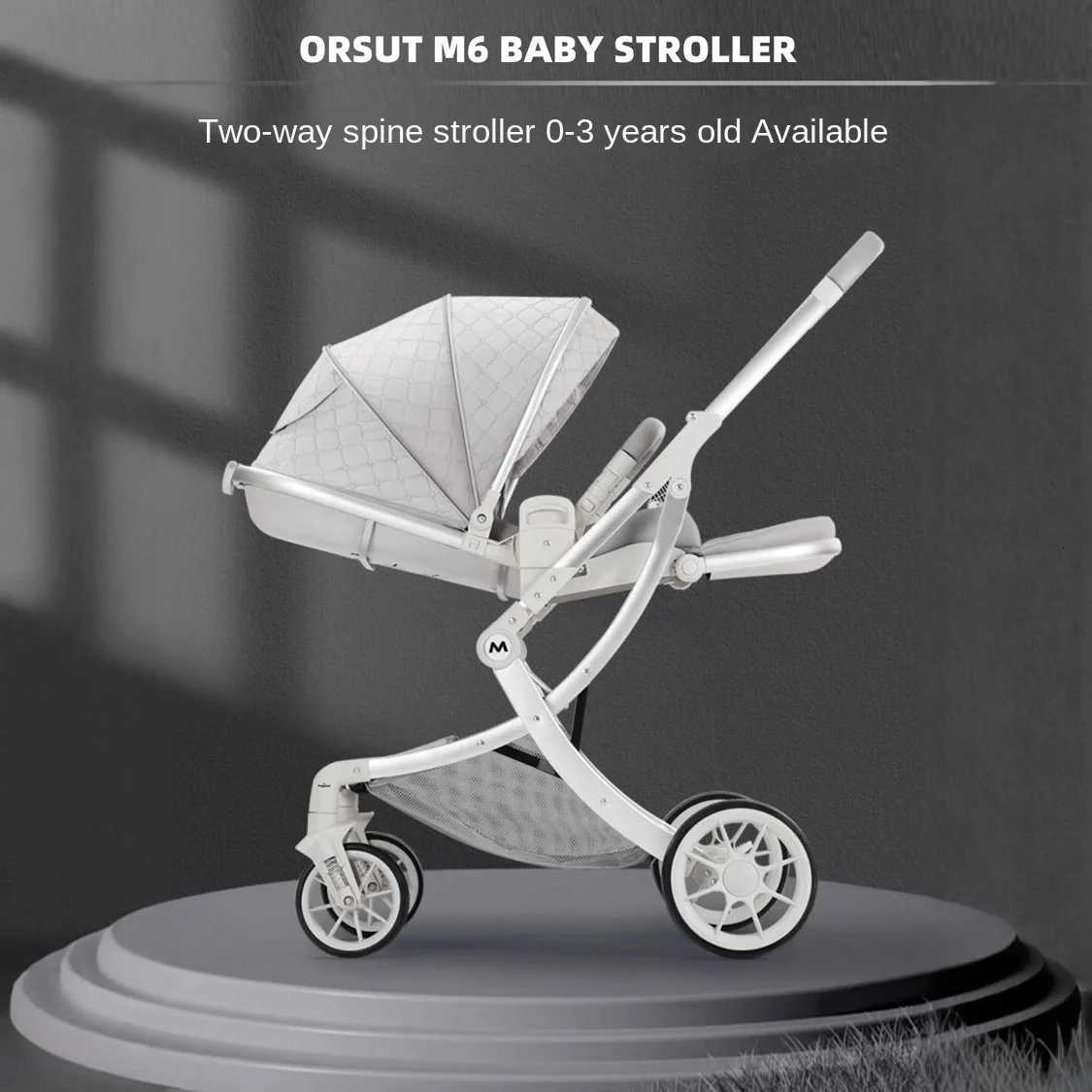 Baby Stroller Can be Sitting and Lying Down Twoway Push Lightweight Onebutton Folding High Landscape Baby Newborn Stroller W250910