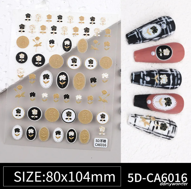 Delicate Bow Art Stickers - 5D Relief, Light Design For Elegant Nail Decoration